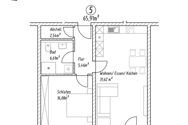 Prenájom bytu 2-izbový 66 m², Haupstraße 39, Unterdietfurt Prenájom bytu 2-izbový 66 m², Haupstraße 39, Unterdietfurt