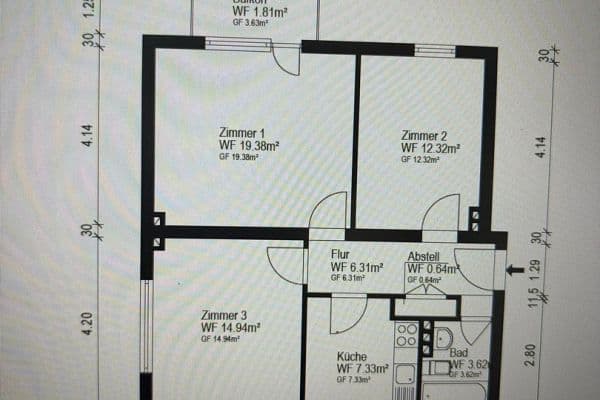 Prenájom bytu 3-izbový 66 m², Köln, Severné Porýnie - Westfálsko Prenájom bytu 3-izbový 66 m², Köln, Severné Porýnie - Westfálsko