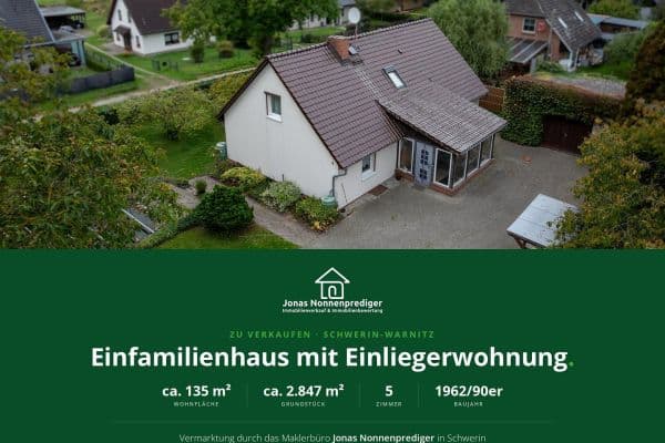 Predaj domu 135 m², pozemok 2.847 m², Trebbower Straße 8, Schwerin Predaj domu 135 m², pozemok 2.847 m², Trebbower Straße 8, Schwerin