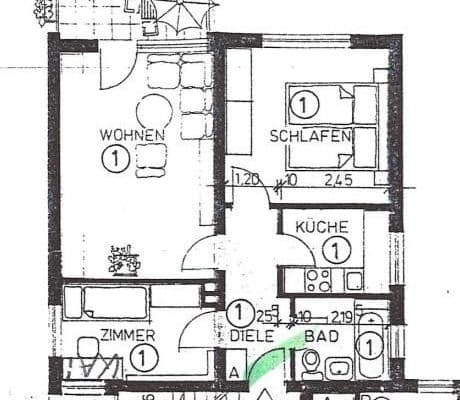Prenájom bytu 2-izbový 56 m², Gräfelfing, Bavorsko Prenájom bytu 2-izbový 56 m², Gräfelfing, Bavorsko