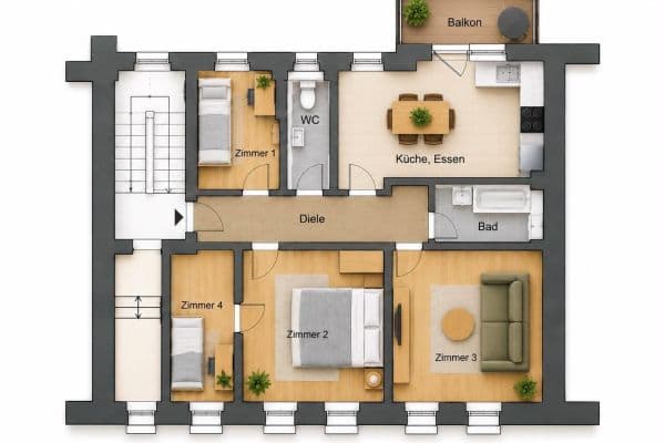 Prenájom bytu 4-izbový 96 m², Fenitzerstraße 29, Nürnberg, Bavorsko Prenájom bytu 4-izbový 96 m², Fenitzerstraße 29, Nürnberg, Bavorsko