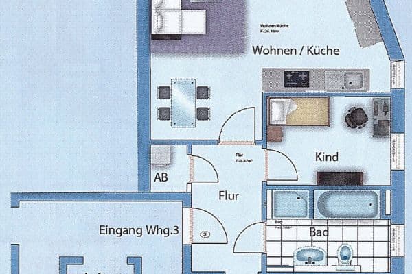 Prenájom bytu 3-izbový 68 m², Senden Prenájom bytu 3-izbový 68 m², Senden