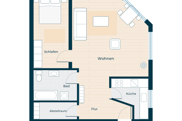 Prenájom bytu 2-izbový 65 m², Gröpelinger Heerstraße 328, Bremen, Brémy Prenájom bytu 2-izbový 65 m², Gröpelinger Heerstraße 328, Bremen, Brémy