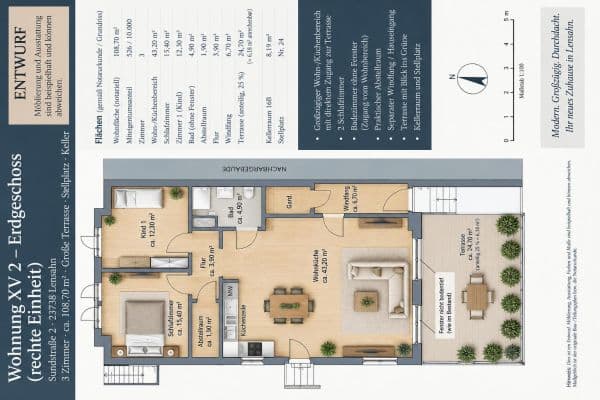 Predaj bytu 3-izbový 96 m², Sundstr. 2, Kreis Ostholstein - Lensahn Predaj bytu 3-izbový 96 m², Sundstr. 2, Kreis Ostholstein - Lensahn