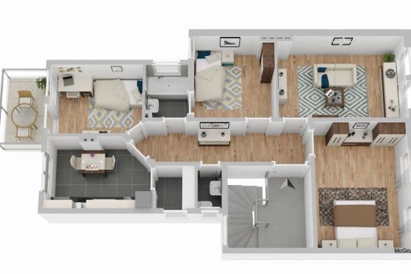 Prenájom bytu 4-izbový 103 m², Uhlandstraße, Osnabrück Prenájom bytu 4-izbový 103 m², Uhlandstraße, Osnabrück