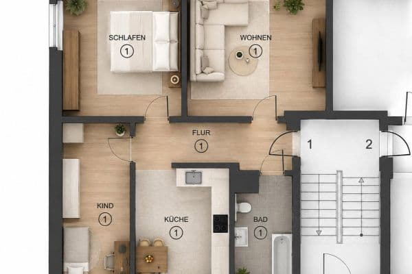 Prenájom bytu 3-izbový 64 m², Alter Reichenbacherstr. 16, Plauen Prenájom bytu 3-izbový 64 m², Alter Reichenbacherstr. 16, Plauen