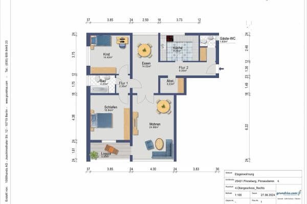 Prenájom bytu 3-izbový 104 m², Pinnaudamm 4, Pinneberg Prenájom bytu 3-izbový 104 m², Pinnaudamm 4, Pinneberg