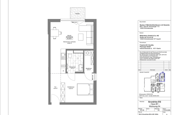 Prenájom bytu 2-izbový 51 m², Caputh Prenájom bytu 2-izbový 51 m², Caputh