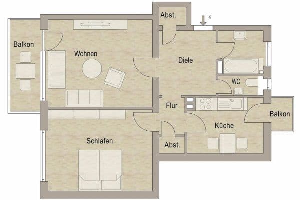 Predaj bytu 2-izbový 69 m², Gluck Straße 2, Mannheim, Bádensko-Wurttembersko Predaj bytu 2-izbový 69 m², Gluck Straße 2, Mannheim, Bádensko-Wurttembersko