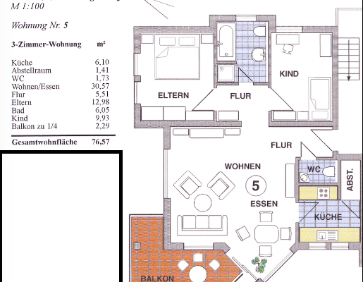 Prenájom bytu 3-izbový 77 m², Feldstr. 1b, Eckardtshausen Prenájom bytu 3-izbový 77 m², Feldstr. 1b, Eckardtshausen