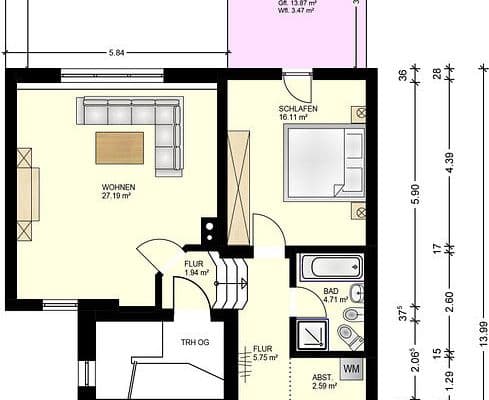 Prenájom bytu 3-izbový 93 m², Simmern Prenájom bytu 3-izbový 93 m², Simmern