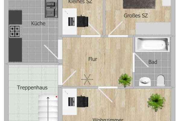 Prenájom bytu 3-izbový 60 m², Altenbekener Str. 13, Hildesheim Prenájom bytu 3-izbový 60 m², Altenbekener Str. 13, Hildesheim