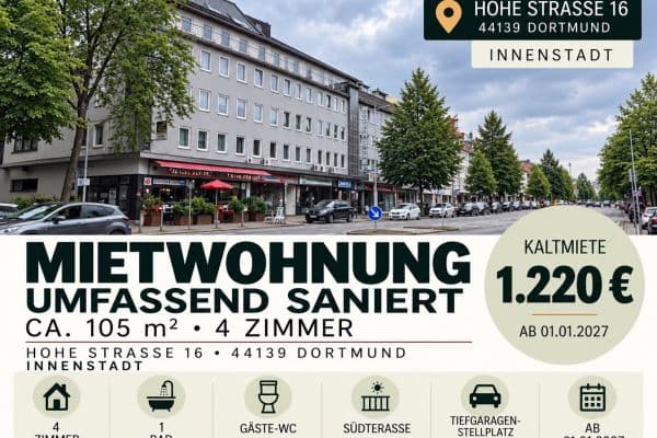 Prenájom bytu 4-izbový 105 m², Hohe Straße 16, Dortmund Prenájom bytu 4-izbový 105 m², Hohe Straße 16, Dortmund