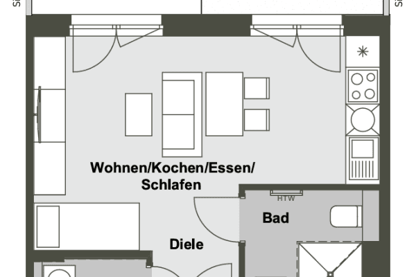 Prenájom bytu 1-izbový 40 m², Am Tierpark 25, Berlin, Berlín Prenájom bytu 1-izbový 40 m², Am Tierpark 25, Berlin, Berlín
