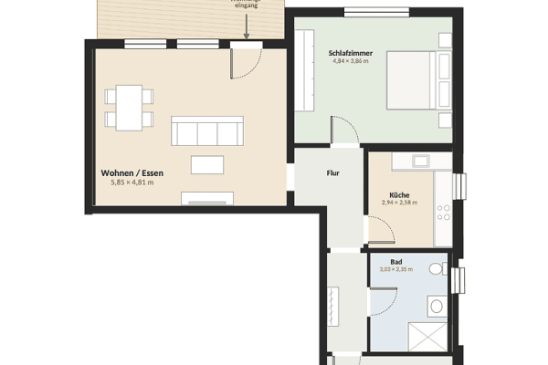 Prenájom bytu 2-izbový 80 m², Alemannenstraße 12, Walzbachtal Prenájom bytu 2-izbový 80 m², Alemannenstraße 12, Walzbachtal