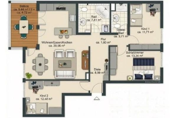 Predaj bytu 4-izbový 95 m², Federseestraße 13a, München, Bavorsko Predaj bytu 4-izbový 95 m², Federseestraße 13a, München, Bavorsko