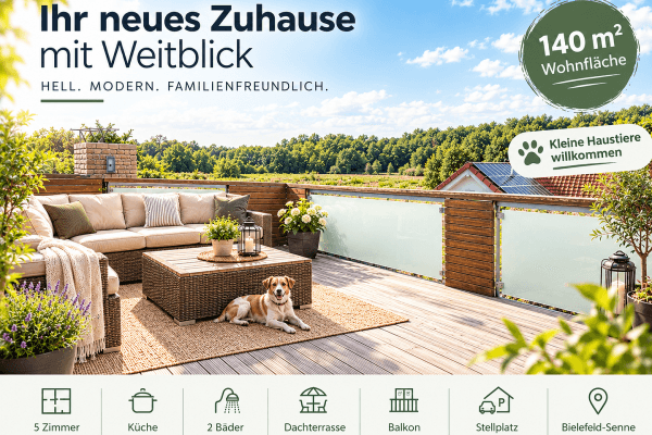 Prenájom bytu 5-izbový 140 m², Bielefeld, Severné Porýnie - Westfálsko Prenájom bytu 5-izbový 140 m², Bielefeld, Severné Porýnie - Westfálsko