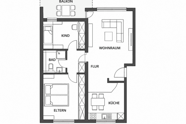 Prenájom bytu 3-izbový 76 m², Lerchenweg 49, Duisburg Prenájom bytu 3-izbový 76 m², Lerchenweg 49, Duisburg