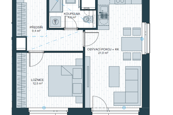 Prenájom bytu 2-izbový 60 m², Waltariho, Praha Prenájom bytu 2-izbový 60 m², Waltariho, Praha