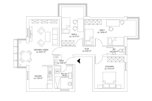 Predaj bytu 4-izbový 92 m², Straubing, Bavorsko Predaj bytu 4-izbový 92 m², Straubing, Bavorsko