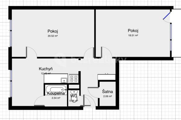 Prenájom bytu 3-izbový 64 m², Tolstého, Ústí nad Labem, Ústecký kraj