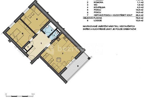Prenájom bytu 3-izbový 73 m², Pod Hrází, Český Krumlov, Jihočeský kraj