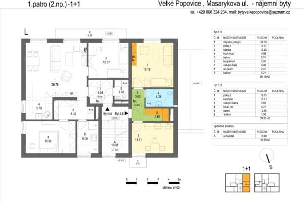 Prenájom bytu 2-izbový 39 m², Masarykova, Velké Popovice Prenájom bytu 2-izbový 39 m², Masarykova, Velké Popovice