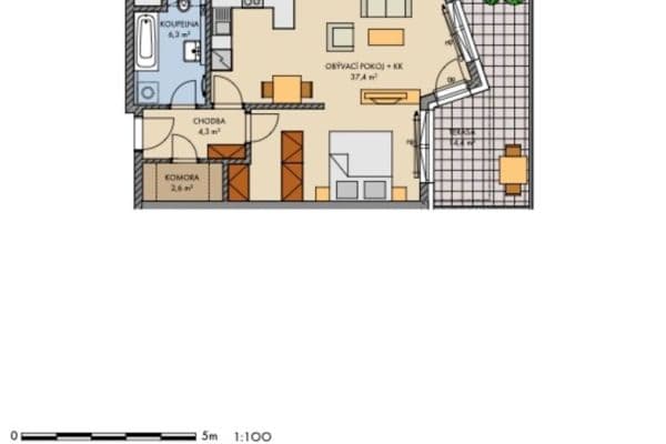 Prenájom bytu 2-izbový 53 m², Klementova, Praha 13 Prenájom bytu 2-izbový 53 m², Klementova, Praha 13
