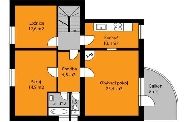 Prenájom bytu 3-izbový 74 m², Mírová, Golčův Jeníkov Prenájom bytu 3-izbový 74 m², Mírová, Golčův Jeníkov