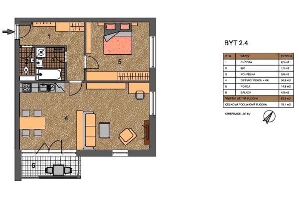 Prenájom bytu 2-izbový 60 m², Kadečkové, Hlavní město Praha Prenájom bytu 2-izbový 60 m², Kadečkové, Hlavní město Praha