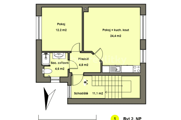 Prenájom bytu 2-izbový 51 m², Šilarova, Brno