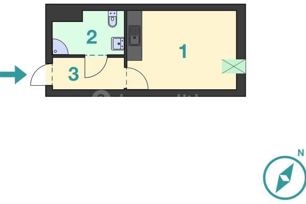 Prenájom bytu 1-izbový 30 m², U Pivovaru, Dobříš, Středočeský kraj