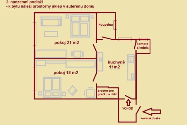 Predaj bytu 2-izbový 60 m², Vltavská, Praha Predaj bytu 2-izbový 60 m², Vltavská, Praha