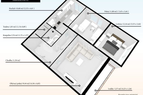 Predaj bytu 3-izbový 78 m², F. X. Nohy, Dobřany