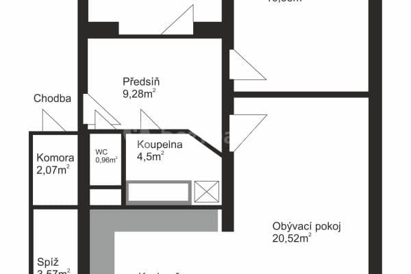 Prenájom bytu 3-izbový 82 m², Cítov