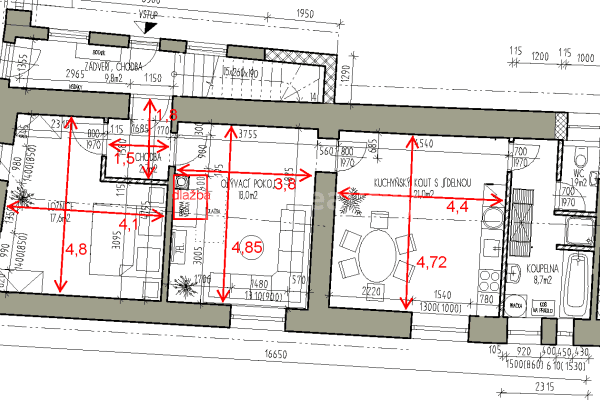 Prenájom bytu 3-izbový 74 m², Třebotovice, České Budějovice Prenájom bytu 3-izbový 74 m², Třebotovice, České Budějovice