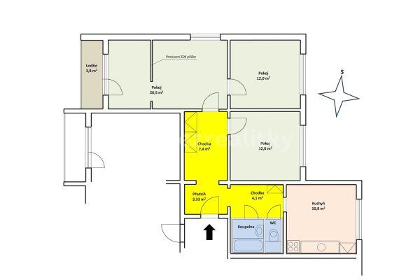 Predaj bytu 3-izbový 70 m², Nádražní, Kuřim