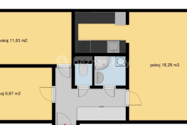 Prenájom bytu 3-izbový 56 m², Hlavní, Praha, Praha