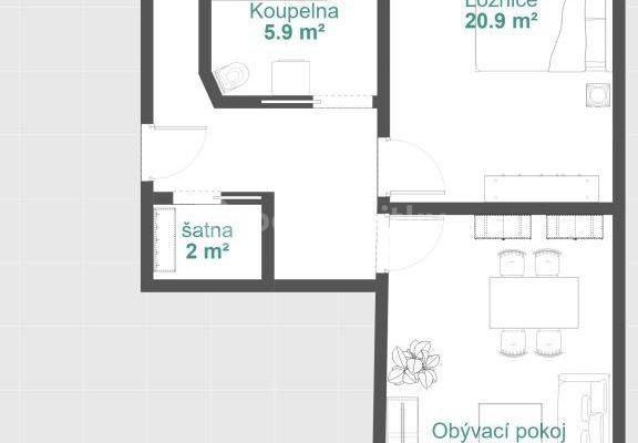 Prenájom bytu 2-izbový 66 m², Jižní, Česká Lípa