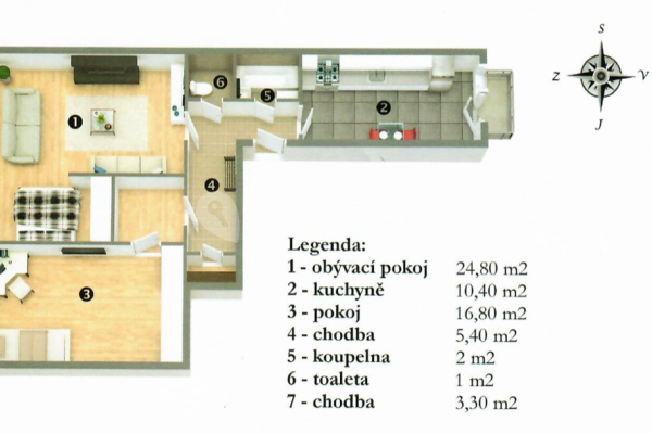 Predaj bytu 3-izbový 61 m², Rostislavovo náměstí, Brno