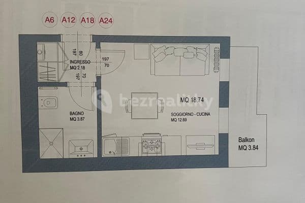 Predaj bytu 1-izbový 26 m², Plzeňská, Hlavní město Praha