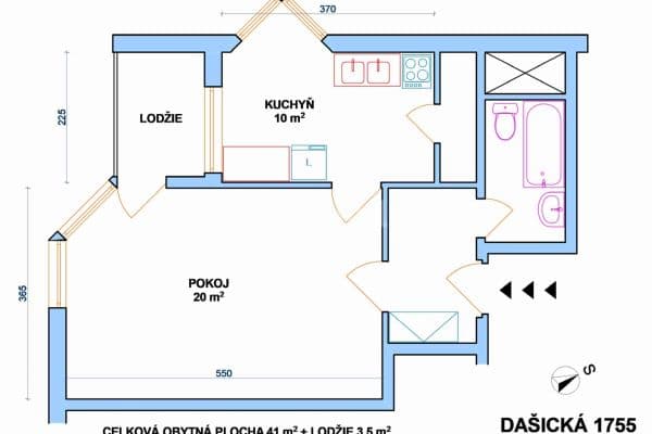 Prenájom bytu 1-izbový 44 m², Dašická, Pardubice Prenájom bytu 1-izbový 44 m², Dašická, Pardubice