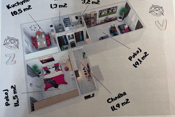 Prenájom bytu 2-izbový 61 m², Leoše Janáčka, Jihlava Prenájom bytu 2-izbový 61 m², Leoše Janáčka, Jihlava
