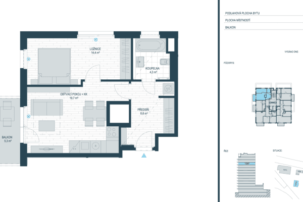 Prenájom bytu 2-izbový 52 m², Laponská, Praha Prenájom bytu 2-izbový 52 m², Laponská, Praha