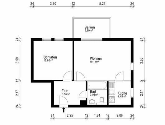 Predaj bytu 2-izbový 50 m², Darwinstraße 7a, Dresden, Sasko Predaj bytu 2-izbový 50 m², Darwinstraße 7a, Dresden, Sasko