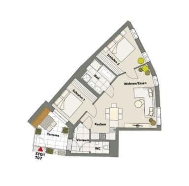 Prenájom bytu 3-izbový 60 m², Sieveringer Straße 221, Wien, Viedeň Prenájom bytu 3-izbový 60 m², Sieveringer Straße 221, Wien, Viedeň