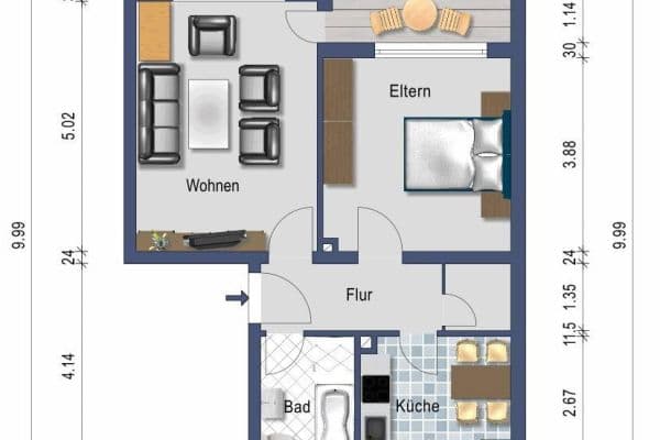 Predaj bytu 2-izbový 54 m², Landshut Predaj bytu 2-izbový 54 m², Landshut