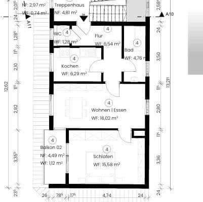 Prenájom bytu 2-izbový 55 m², Weilimdorf - Hausen Prenájom bytu 2-izbový 55 m², Weilimdorf - Hausen
