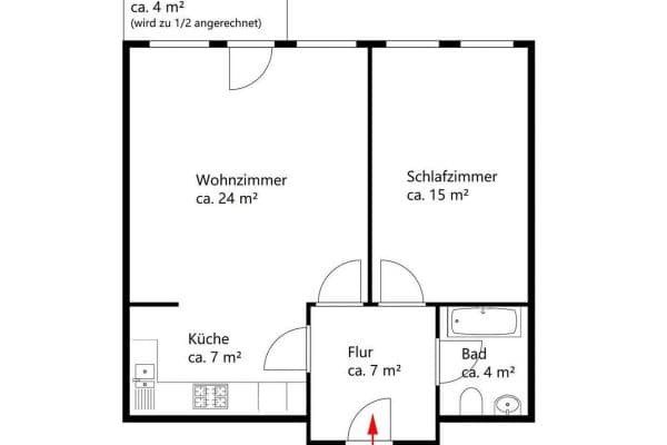 Prenájom bytu 2-izbový 59 m², Bremen, Brémy Prenájom bytu 2-izbový 59 m², Bremen, Brémy
