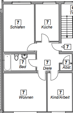 Prenájom bytu 3-izbový 70 m², Leimbacher Straße 50, Wuppertal, Severné Porýnie - Westfálsko Prenájom bytu 3-izbový 70 m², Leimbacher Straße 50, Wuppertal, Severné Porýnie - Westfálsko